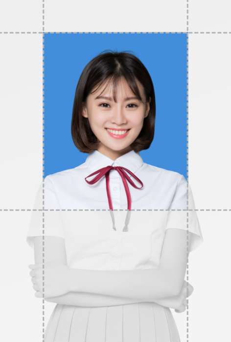 证件照抠图演示图 流程调整背景尺寸