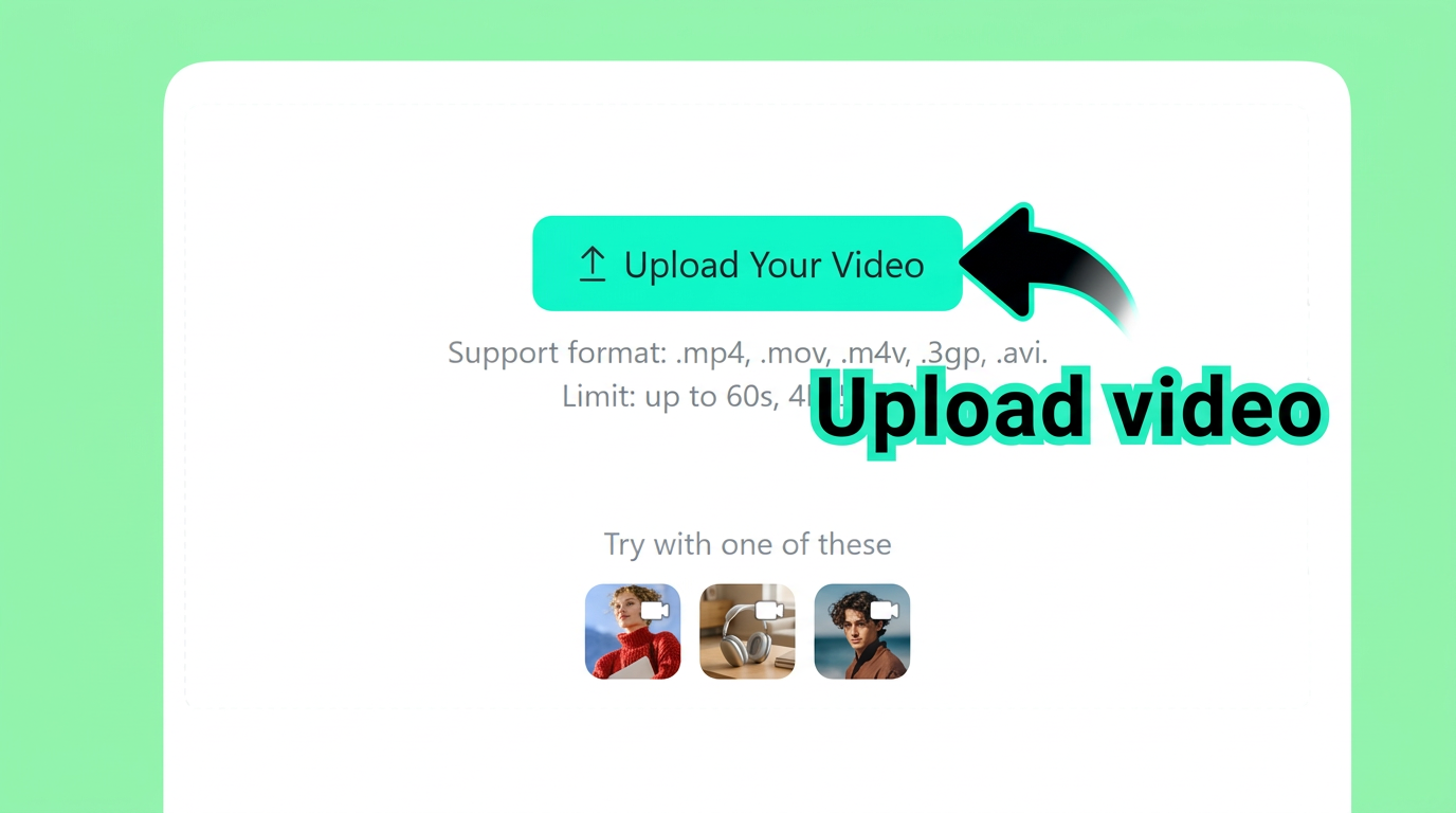 Click upload button to add your anime video file for AI enhancement