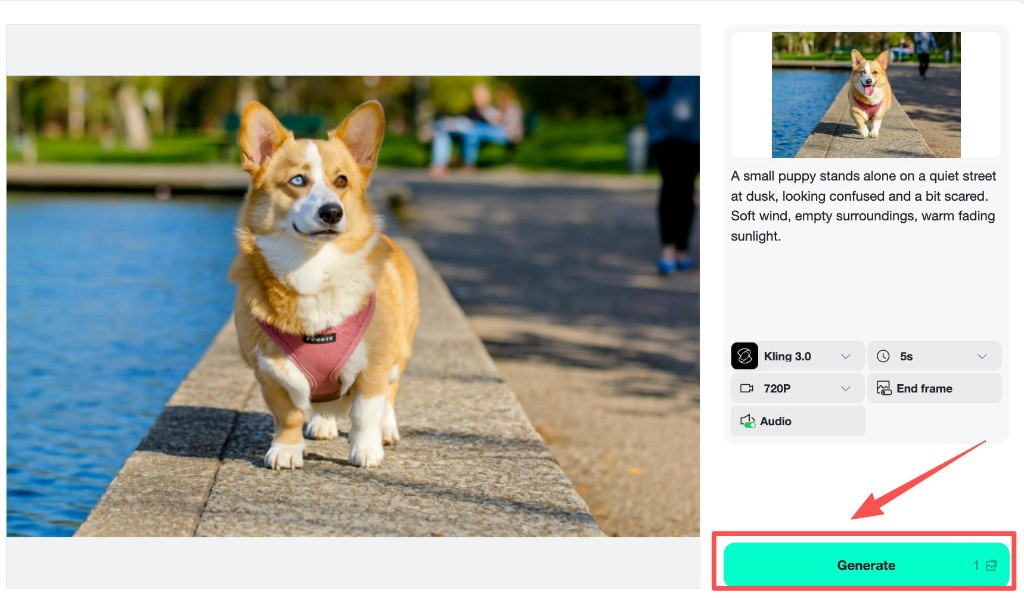 Download button after previewing generated story clip.