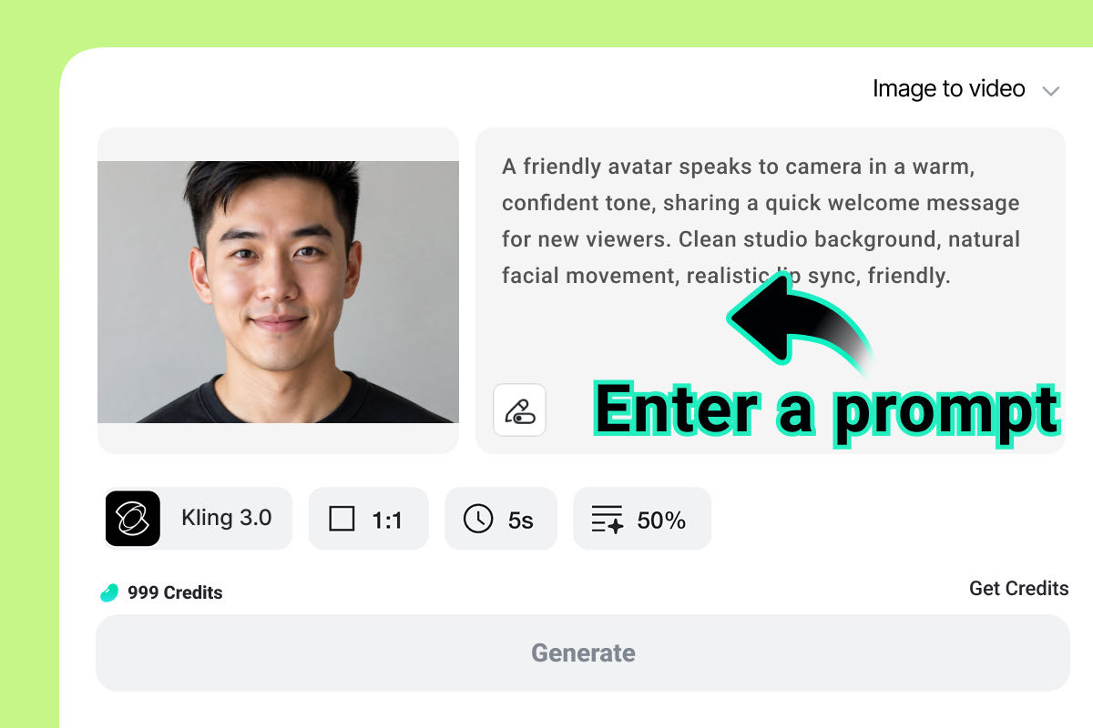 Enter Video Prompt Script prompt for AI avatar video