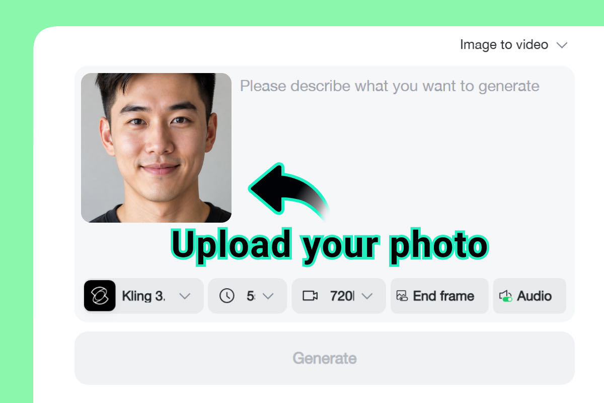 Upload Your Photo Portrait uploaded for AI avatar video