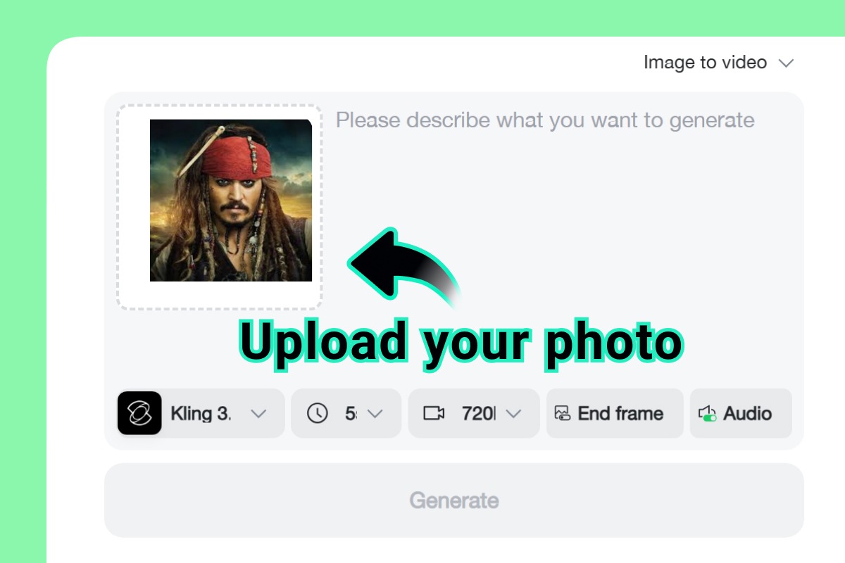 Add a clear celebrity photo to begin.